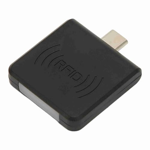 Akozon Lector de Tarjetas Cuadrado Portátil de 125 Khz Lector de Tarjetas de Teléfono Móvil de Identificación Cuadrado de Interfaz Tipo C para Pago Móvil y Control de Acceso, de de Crédito (Black)