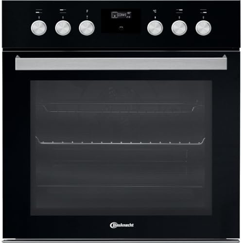 Bauknecht - HI5 EP8VS2 ES Elektrischer Einbauherd - 65L Garraum - Pyrolyse-Reinigung, PowerHeißluft, 2-fach Teleskopauszug - Edelstahlblende - Energieeffizienz A+ - 59,5 x 59,5 x 56,4 cm cm - Schwarz