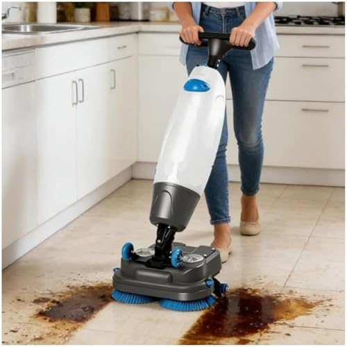 Autolaveuse électrique sans fil professionnelle ultra-résistante, largeur de nettoyage de 43 cm, double brosse rotative à 360°, batterie 36 V, capacité de 1 200 m²/h, idéale pour les superma