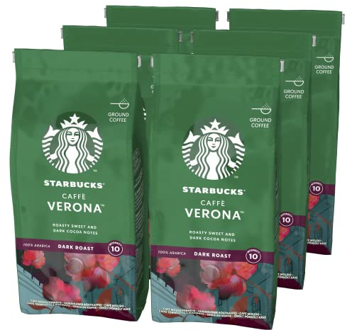 STARBUCKS Caffè Verona, Dark Roast, Ground Coffee 200g (Pack of 6)