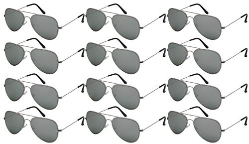 EDGEIWEAR 12 Pack Aviators Bulk Sunglass Men Pilot Spring Hinge Wholesale Sunglasses (N25095A-M)