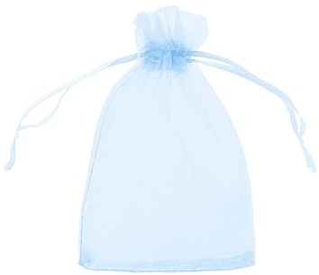100 x Organzabeutel Verschiedene Größen, große Farbauswahl, Organzasäckchen Geschenkbeutel Geschenkverpackung (Hellblau, 13 x 18 cm)