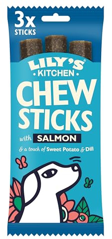 Lily's Kitchen Bastoncini da masticare preparati con ingredienti naturali con salmone, snack per cani 120 g