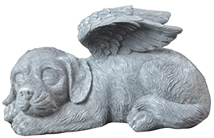 WANGCL Ornamenti da Giardino commemorativi per Cani, Ali d'Angelo, Ornamento per Cani, Statua di Angelo, Mini Statua Animale per lapidi da Giardino o Decorazione per Prato
