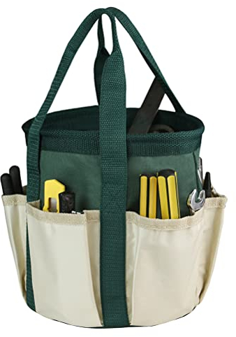 Fencelly Gartenwerkzeug-Aufbewahrungstasche, robuste Segeltuch-Garten-Tragetasche mit 6 Taschen, Gartenwerkzeug-Set, Organizer