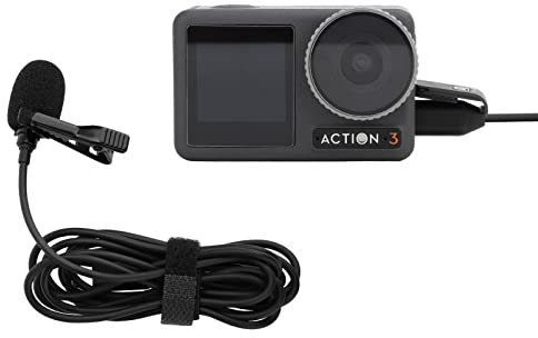 Microfono Lavalier per Insta360 ONE R/RS, Type-C Omnidirezionale Condenser Lapel Clip Mic per Insta360 ONE X2 Camera Action 2/3 Microfono esterno cablato ad alta fedeltà registrazione (Per Action 2/3)