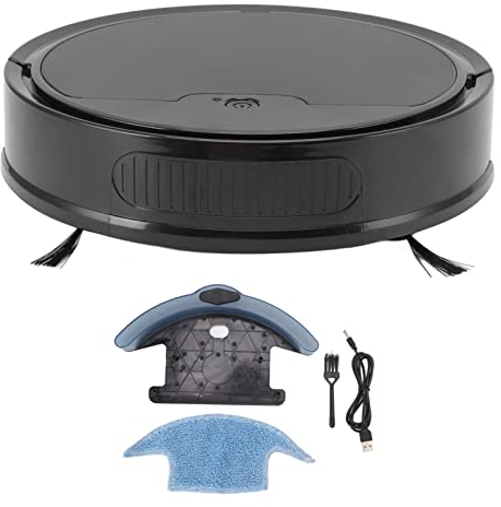 Fockety Robot Vacuum, 2000Pa Strong Suction Quiet Slim Robotic Vacuum Cleaner with APP Control & 80 Mins Runtime, Smart 2 in 1 Vacuum and Mop, Ideal for Pet Hair, Carpet, Hard Floor (Black)