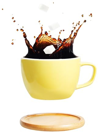 SRAXZ 2 Sets große 350 ml Keramik-Cappuccino-Latte-Tassen und Untertassen, Au Lait-Tassen, italienische Caffè-Tassen, türkische Kaffeetassen, Mate für Barista und Café (Set mit 4 Stück)
