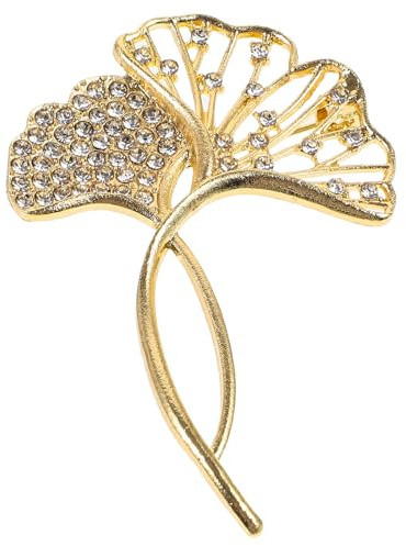 FOMIYES Elegante Ginkgo-Brosche FüR Damen Mit Strasssteinen, Hochwertige Anstecknadel FüR Hochzeit, Abendveranstaltungen Und Business-Outfits