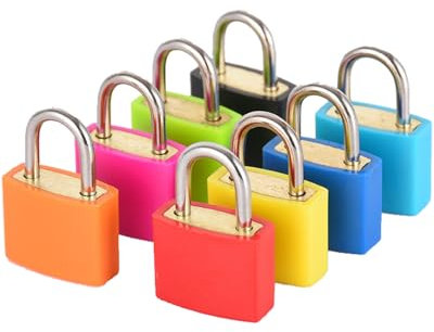 KGDUYC 8 cadenas multicolores - Mini cadenas de bagage pour valises, sacs de voyage, maison, école et salle de sport - Résistant à la corrosion et à la rouille - Déverrouillage par clé