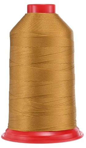 QUARKZMAN 962 Iarde Filo da Cucire in Nylon Legato Dimensione 630D/3 Filo da Cucire Pesante in Nylon per Tappezzeria per Esterno per Pelle Jeans E Tessitura Artigianato Tonalità Oro