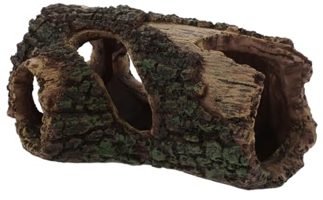 Hemobllo Cachette Aquarium Résine Trou Arbre Flotté Décoration pour Poissons Et Reptiles Cachette Naturelle pour Terrarium Et Aquarium