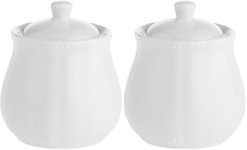 la Porcellana Ducale Sucrier C/CC 220, Blanc (Lot de 2)