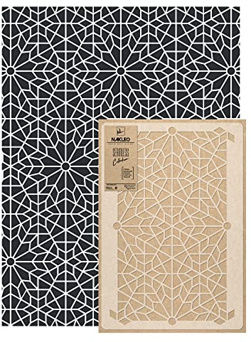 NAKLEO Wandschablone Groß Muster, Malschablone 59x95cm Marokkanische Nacht Wiederverwendbare Kunststoff, Geometrische Tapete Wandgestaltung, DIY Craft, Holz Möbel Boden Stoff