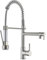 LED 3 Couleurs Changeantes Robinet de Cuisine Avec Douchette Flexible et Pivotante 360°Rétractable Avec Pulvérisateur Double Fonction,Laiton Durable Finition Surface Brossée