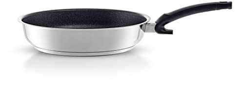 Fissler Adamant Premium Padella in acciaio inox 24 cm, padella sigillata, antiaderente, antigraffio, cottura a induzione