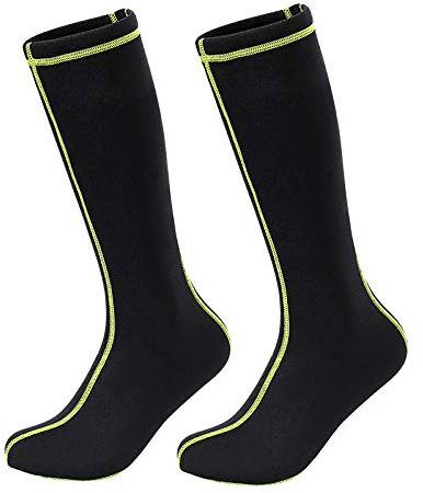 Calze lunghe unisex extra lunghe in neoprene per immersioni subacquee, termiche, snorkeling, surf, sport acquatici, legging e protezione per piedi e gambe, per nuoto, vela, kayak