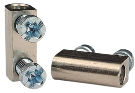 5x Lüsterklemmeneinsatz ø3mm 10x3,9x4,9mm mit Schrauben Messing vernickelt