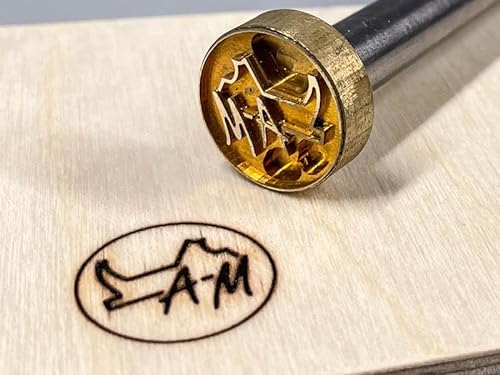 Dein Brandstempel elektrischer Initialen im Motiv Hobel für Holz, Leder, Pappe - personalisiertes Brandeisen, individueller Brennstempel in ø 50 mm