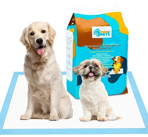 Ownpets Hunde-Trainingspads XL, Dick, 90 x 80cm, auslaufsicher, trocknender Oberfläche für Haustiere, Welpen, Erwachsene, kranke und alternde Hunde, 20 Stück