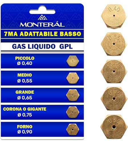 5 Düsen 7MA Flüssigas GPL für Gasherd und Gas Backofen Gasdüse für Ignis | Garantie 10 Jahre - MONTERAL