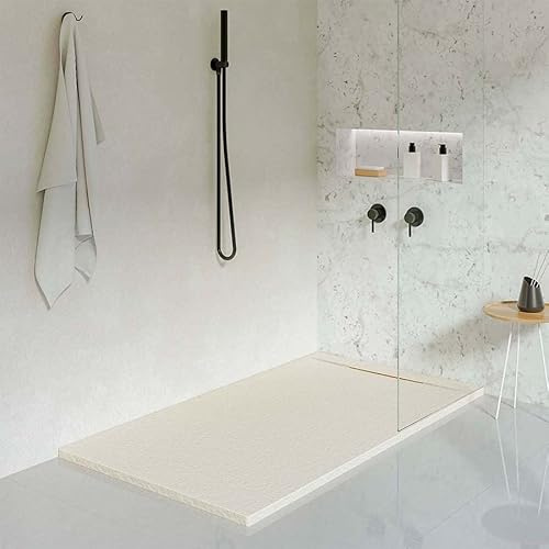 KOES - Plato de Ducha de Resina Modelo Liena – 100x160 – Crema RAL 1013
