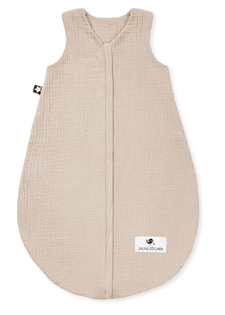 Julius Zöllner Sommerschlafsack Musselin 0,5 TOG Gr. 68/74 | 100% Baumwollmusselin | Oeko-TEX Standard 100 | sand