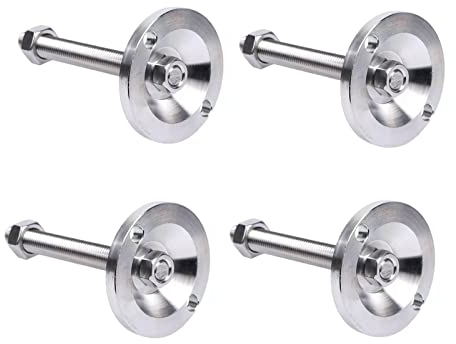 4 Stück, Hochleistungs-Nivellierfüße aus Edelstahl, Gewindegröße M10 x 50 mm, Maschinenstützfüße.