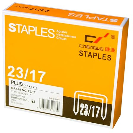 Grapas marca Plus Office modelo GRAPAS PLUS N-23/17 CAJA 1000U