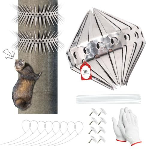 JUNUNDJING Marten protection downpipe, marten repellent downpipe, marten deterrent, downpipe protection, marten protection, gutter, for marten trap, marten deterrent, attic tree, can be cut (100 cm)