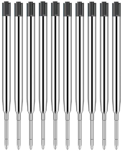 BAVALIN 10 Pièces Recharges de Stylo - Recharges de Stylo à Bille RemplaçAbles Écriture Ball Point Recharges de Stylos en Métal Largeur de Trait 1,0 mm Pour l'école, le Bureau - Noir
