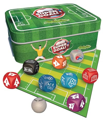 CreativaMente 3178452 Super Goal!, das spannende Fußballspiel für 2 Personen, Fußball Würfelspiel für Erwachsene und Kinder ab 6 Jahren