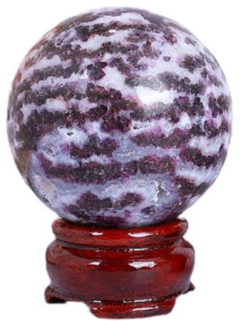 NHDVDVAV Natürliche Lila Fluorit-Kristallkugel – Bürodekoration, Ornamente, Kugel-Meditationszubehör, Heilende Edelsteinkugel – Kristall-Energiekugel – Kristall-Geschenk,5-5.5cm