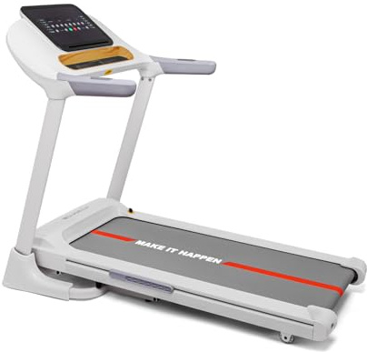 Vega 2500 - Cinta de correr eléctrica plegable para entrenamiento y ahorrar espacio con inclinación automática, pulsómetro, detalles de madera elegante