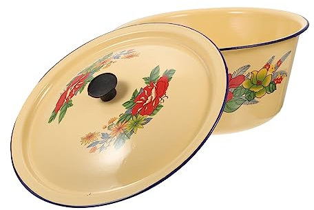 Amosfun Emaille-schmortopf Mit Deckel Kochtopf Für Suppen Und Eintöpfe Küchensuppentopf Für Zuhause Vielseitig Und Langlebig