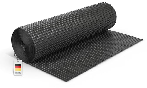 blizz-z Noppenbahn HDPE schwarz 400 g/m² | 1,50 m x 20 m Rolle | Noppenhöhe 3-8 mm | Drainagebahn, Grundmauerschutz, Hochbeetfolie | Made in Italy