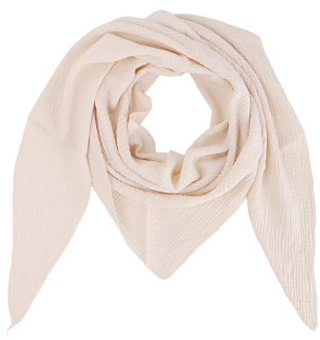 MIRROSI Damen Musselin Halstuch Made in Italy mit Leoprint oder Unifarben – Leichtes Dreieckstuch für Frühling & Sommer, Baumwolle, 200x80 cm