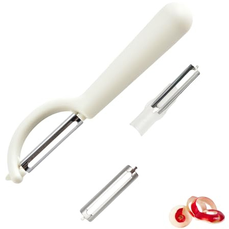 P-Sparschäler für Tupper mit 2 Ersatzklingen,Schäler für Tupperware Ersatzteile,Kartoffelschäler für Spargelschäler,Edelstahl Ersatzklinge für Gemüseschäler,Schälmesser,Orangenschäler
