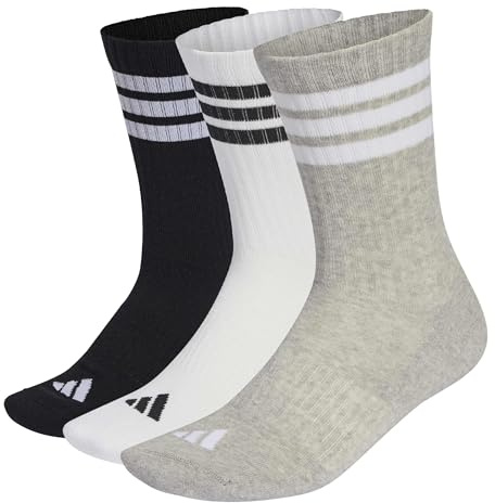 adidas Unisex Pack de 3 pares de calcetines clásicos 3 bandas con amortiguación