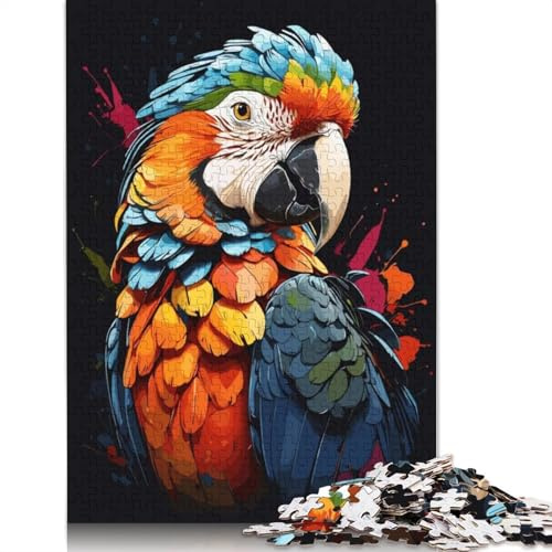 Macaw Hyacinth Animals Jigsaw Puzzles Puzzles for Adults Kids. 1000 Piece Whimsical Challenge Toy Educational Games Home Decoration for Educational Games Gifts 1000pcs (75x50cm)