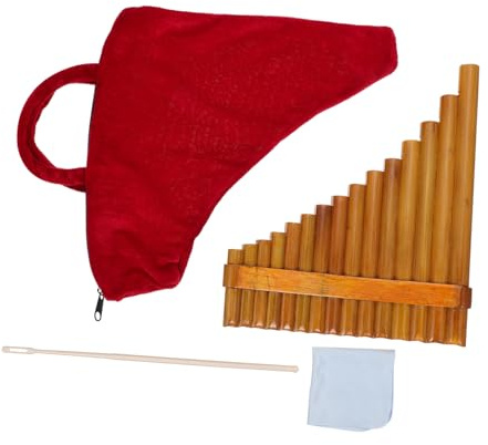 Toddmomy Bambus Panflöte 15 Zoll G-ton Holzfarbe Links Pädagogisches Blasinstrument für Anfänger und Kinder