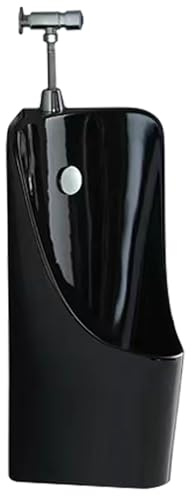 Urinoir d'angle en céramique pour homme, système d'eau à pression manuelle, design anti-déversement avec accessoires de drainage, idéal pour économiser de l'espace dans la salle de bain