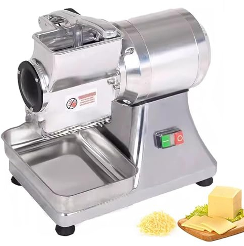 Rallador eléctrico de queso, potencia de 550 W con bandeja de acero inoxidable, para rallar queso, mantequilla y pan rallado