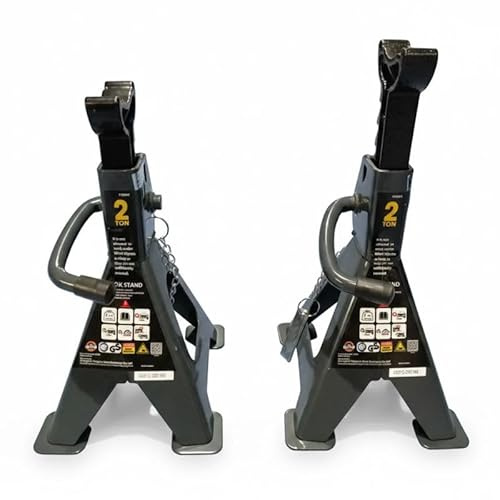 GEAR4GARAGE 2 Ton Axle Stands (Pair) – Heavy Duty Ratchet Stands with Safety Pin Compatible With Cars & Vans