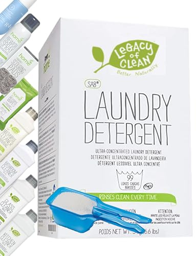 SA 8 Biodegradable Concentrated Laundry Detergent Powder 105.6 Oz,Fast-to-Dissolve into Cold/Hot Water w/o Irritation to Skin,Immediately Rinse Difficult Soils/Stains in All Washers & HE,FINAL SALE