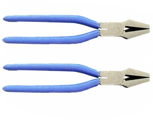 2PCS Glass Running Plier, Glass Tile Nipper, Professional Glass Grozing Plier, Hardened Alloy Strength Steel Perfect for DIY Tile Glass Work (A)