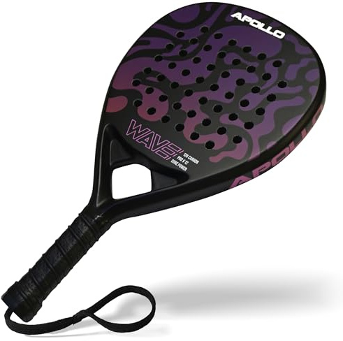 Apollo Padelschläger - Kohlefaser Schläger für Damen und Herren, Anfänger & Fortgeschrittene, leichtes 3K und 12K Carbon - nur 365g