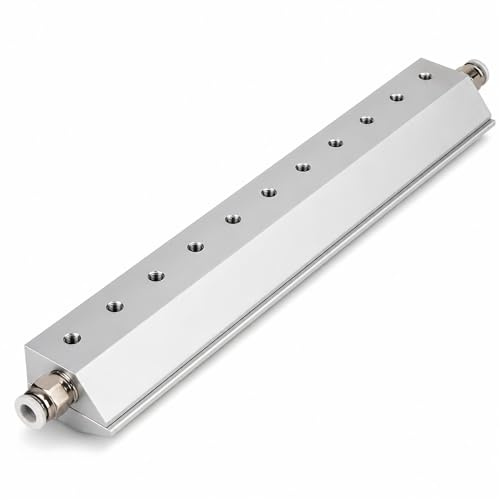 TUPOSTAR Industrial Air Knife 400-850mm, Aluminium Alloy Compressed Air Blow-Off Nozzle, 0.05mm Air Slot, 1/4 Air Inlet, M6 Mounting Holes, for Drying, Cleaning, Dust Removal