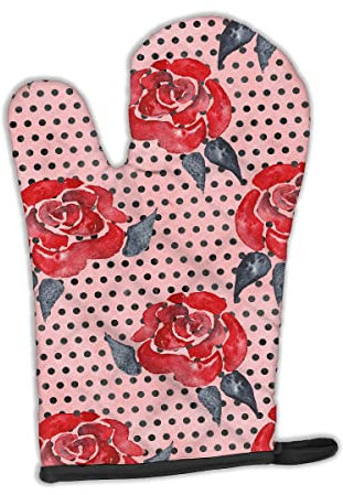 Caroline 's Treasures bb7513ovmt Watercolor rot Rosen und Polka Dots verziert Ofenhandschuh, 30,5 x 21,6 cm Multicolor