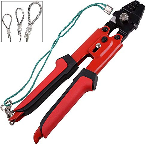Wire Rope Crimper Sleeve Crimping Tool, Hand Crimping Pliers Set Crimp Sleeves Steel Wire Rope Cutter Crimper Tools Fishing Accessories